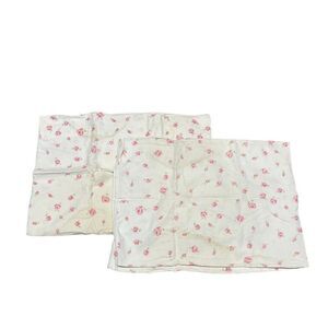 Vintage Lady Pepperell Pillowcase Small Red Rose Design 40x34” Pair Set of 2